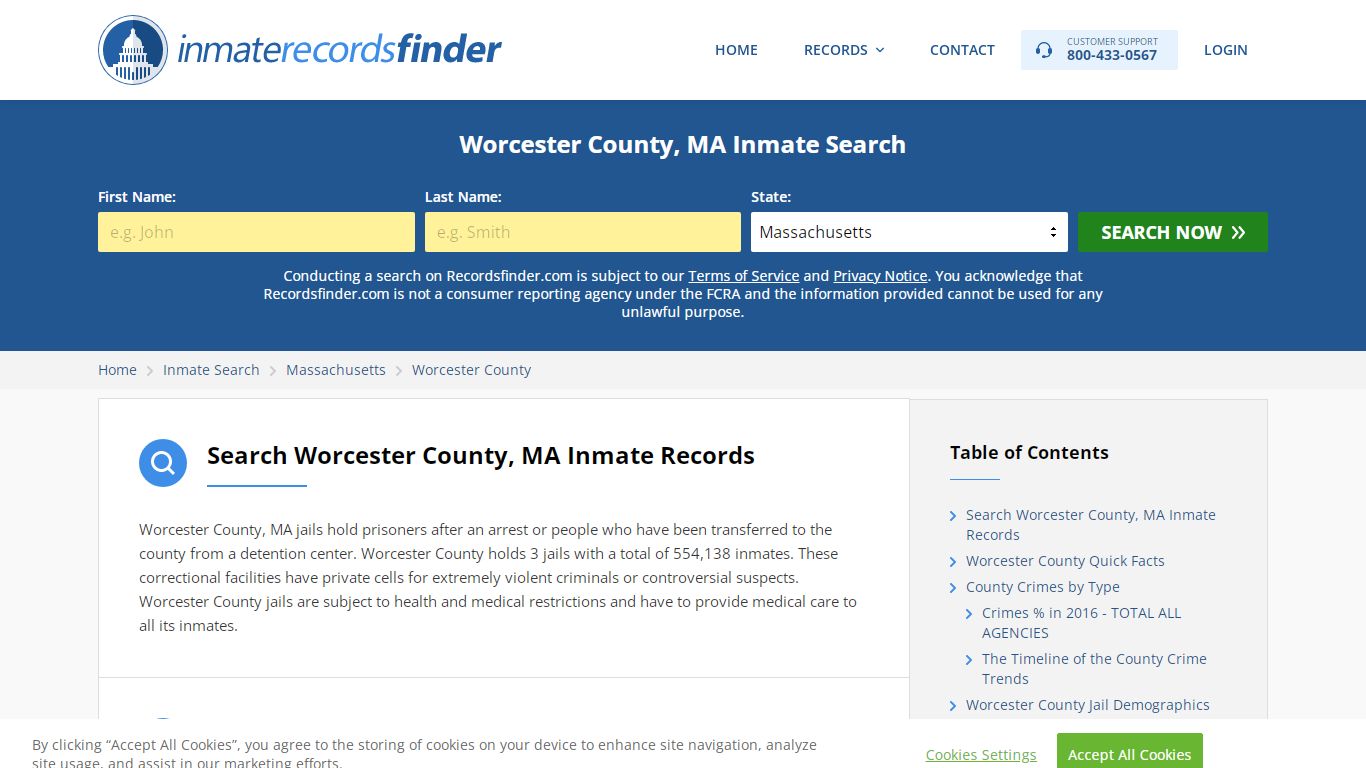Worcester County, MA Inmate Lookup & Jail Records Online