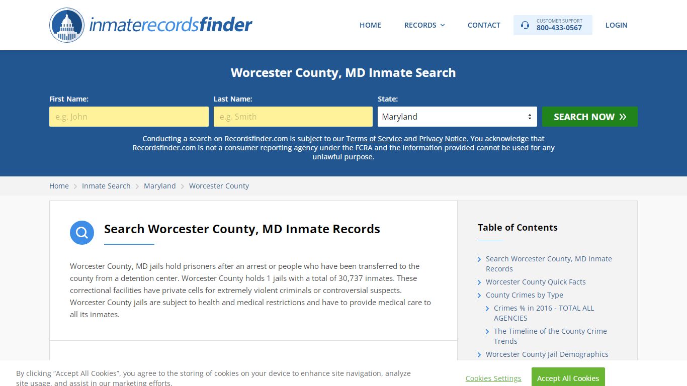 Worcester County, MD Inmate Lookup & Jail Records Online