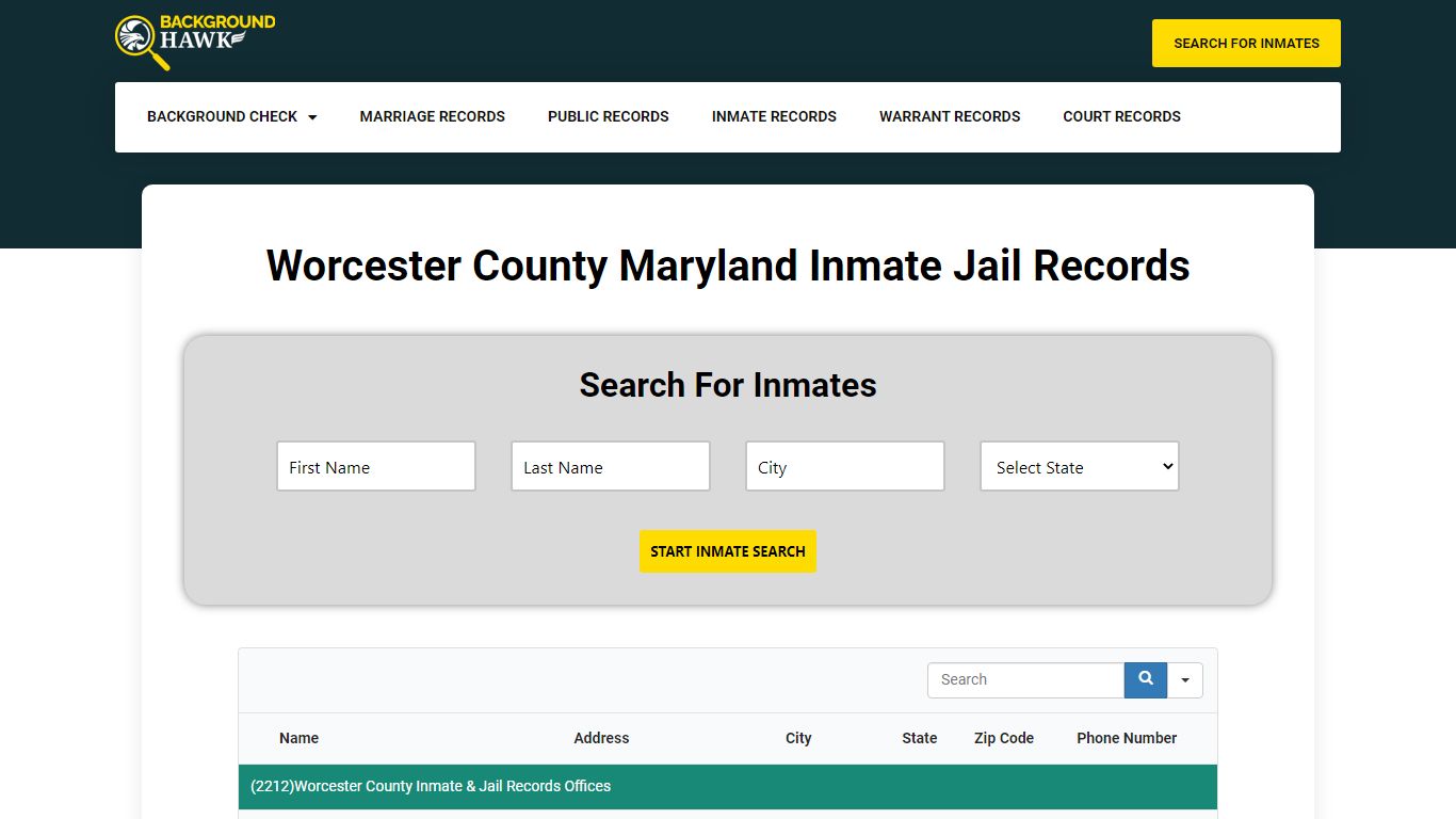 Inmate Jail Records in Worcester County , Maryland